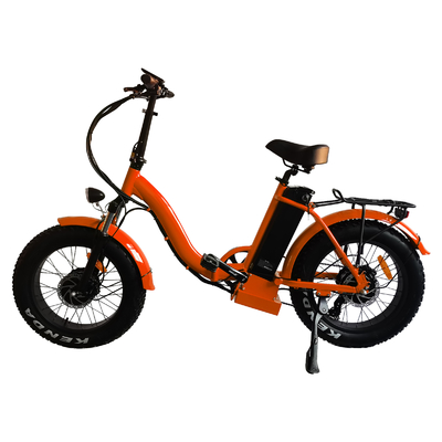 Bicicletta piegante elettrica arancio 48v di Mini Folding Electric Hybrid Bike degli uomini con il sistema di aiuto del pedale