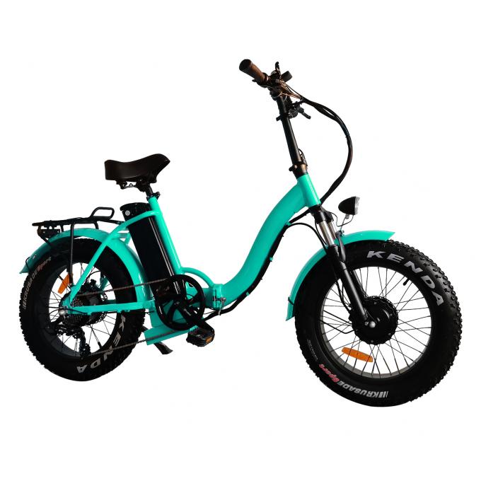 Bici elettrica spessa a 20 pollici piegante di Tiro della gomma della sospensione completa elettrica grassa del mountain bike 2