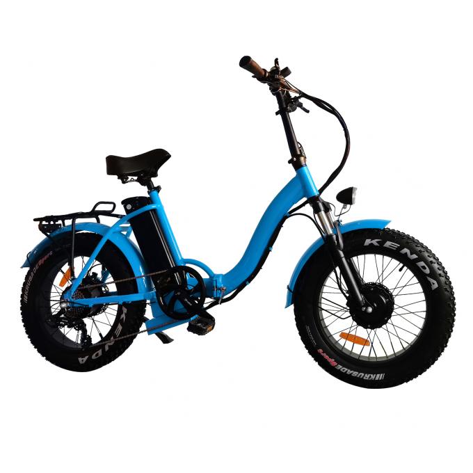 Bici elettrica spessa a 20 pollici piegante di Tiro della gomma della sospensione completa elettrica grassa del mountain bike 4