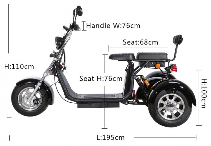 Motorino elettrico della gomma grassa della ruota dell'adulto 2000w 3 con Seat per gli adulti 12AH 20AH 40AH 14